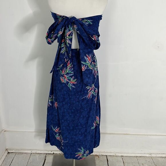 Vintage Indonesian Cotton Batik Print Wrap Top Dress - Picture 2 of 7
